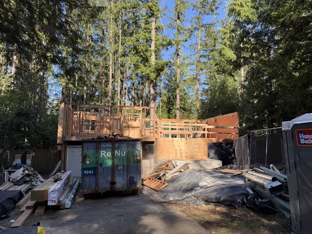 Demolition and framing during the Sammamish Third Story Addition